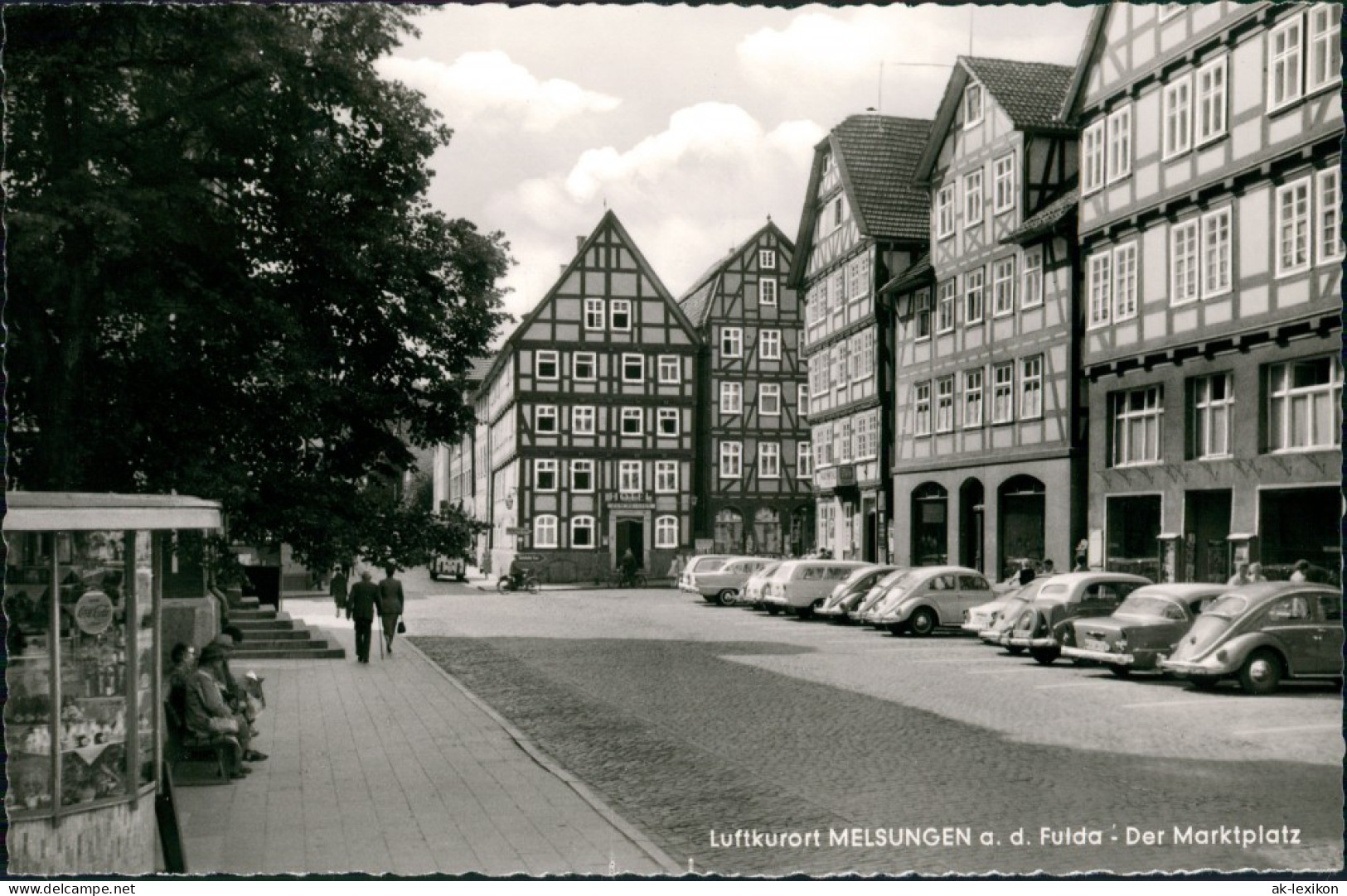 Melsungen Marktplatz Strasse Div. Auto Modelle Ua. VW Volkswagen Käfer 1960 - Melsungen