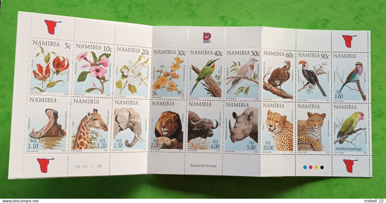 Namibie 1997 MiNr. 876c - 893c : Oiseaux-fleurs-animaux Sauvages-mammifères - Namibia (1990- ...)