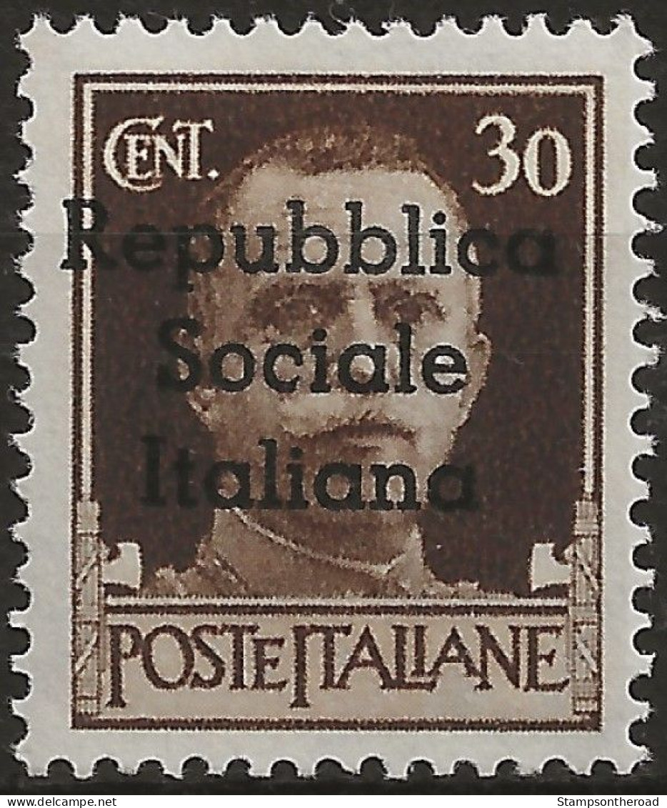 RSITE4N - 1944 RSI / Teramo, Sassone Nr. 4, Francobollo Nuovo Senza Linguella **/ - Emisiones Locales/autónomas