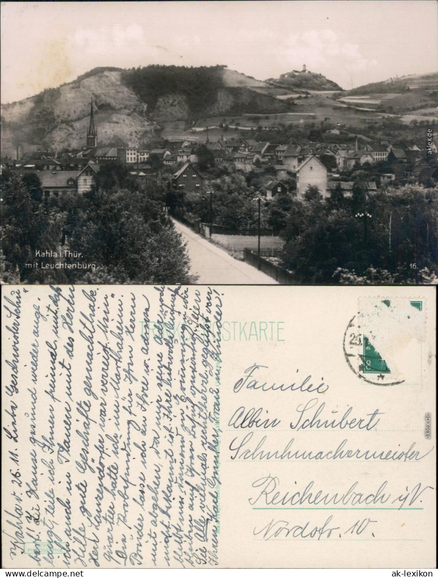 Ansichtskarte Kahla (Thüringen) Straßenpartie . Leuchtenberg 1928  - Kahla