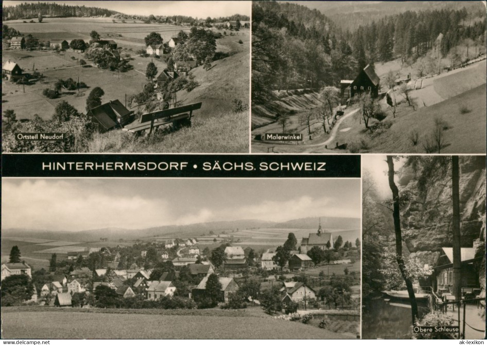 Hinterhermsdorf-Sebnitz DDR Mehrbild-AK Mit Neudorf, Malerwinkel Uvm. 1970 - Hinterhermsdorf