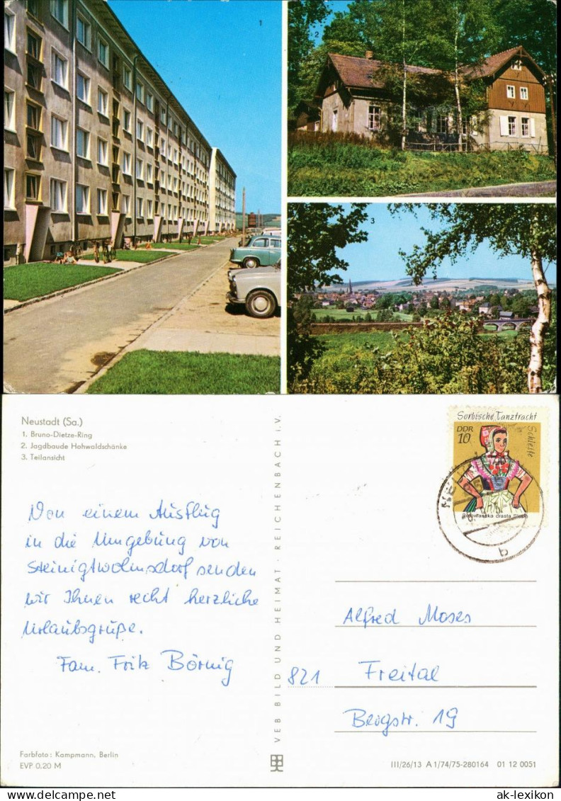Neustadt (Sachsen) 1. Bruno-Dietze-Ring, 2. Jagdbaude Hohwaldschänke  1974 - Neustadt