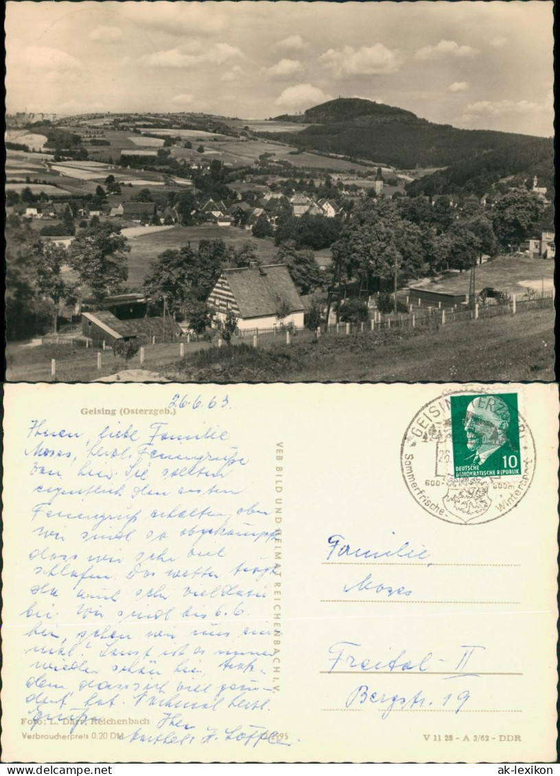 Geising-Altenberg Erzgebirge) Panorama-Ansicht DDR Postkarte Osterzgebirge 1962 - Geising