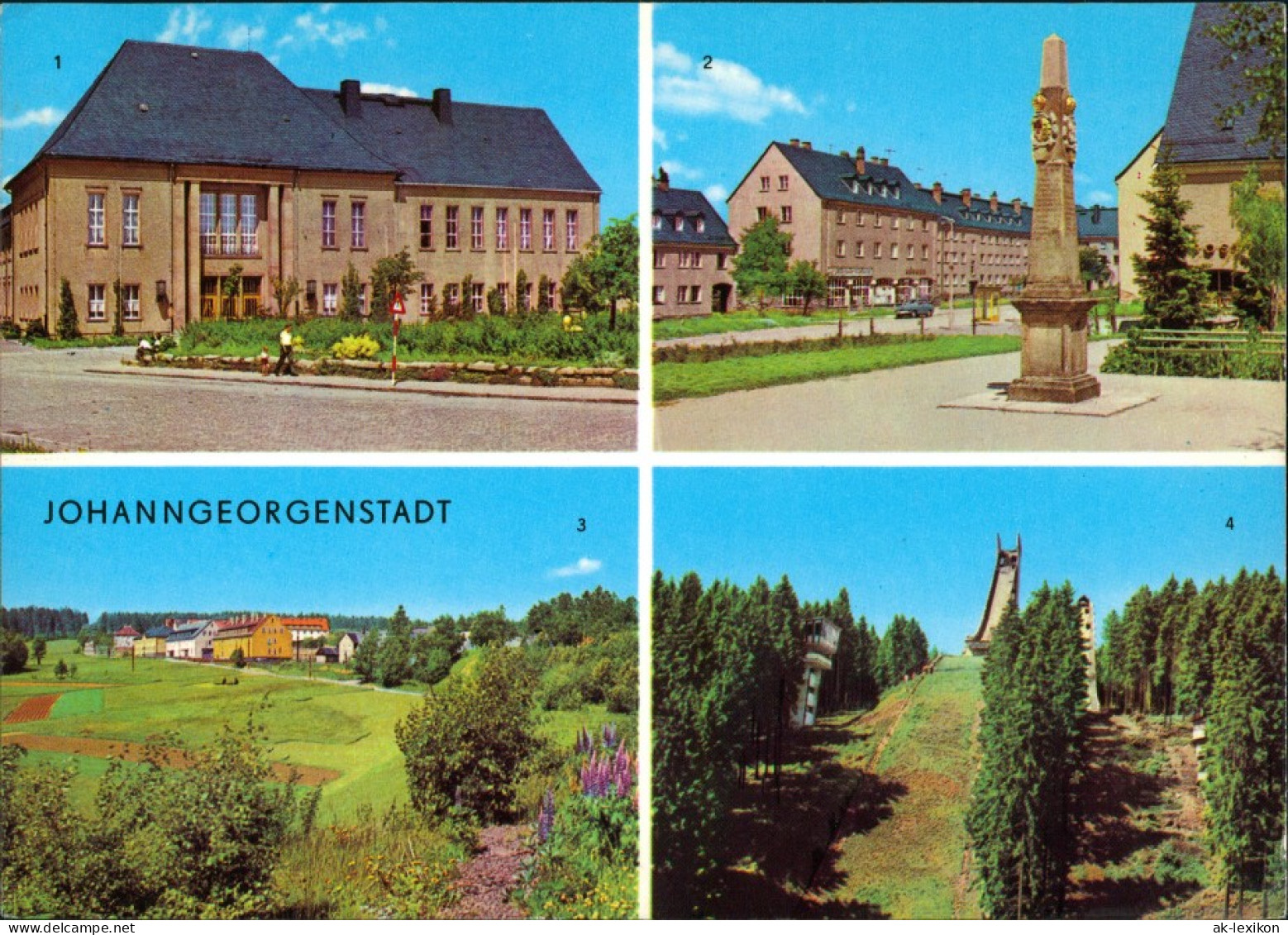 Johanngeorgenstadt Kulturhaus Karl Marx Postsäule Ferienheime Schwefelwerk 1974 - Johanngeorgenstadt