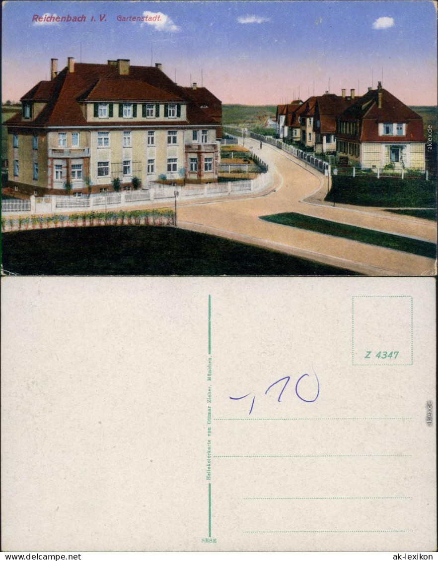 Ansichtskarte Reichenbach (Vogtland) Straße, Häuser 1915 - Reichenbach I. Vogtl.
