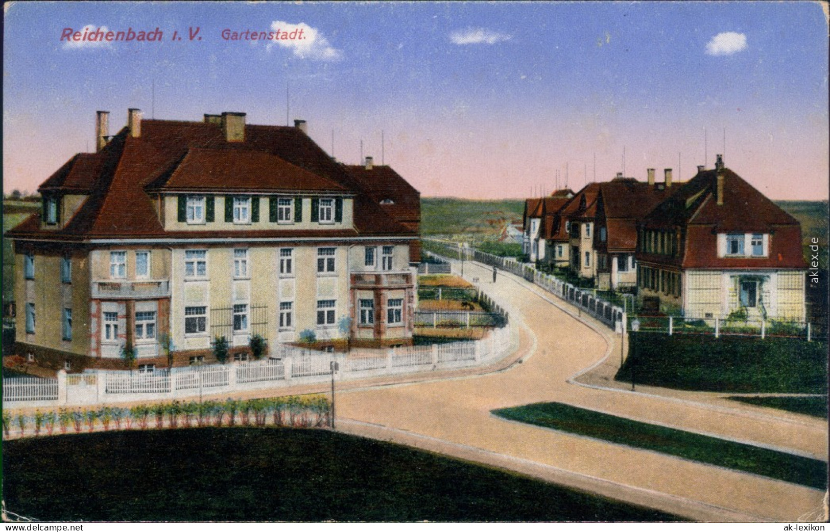 Ansichtskarte Reichenbach (Vogtland) Straße, Häuser 1915 - Reichenbach I. Vogtl.