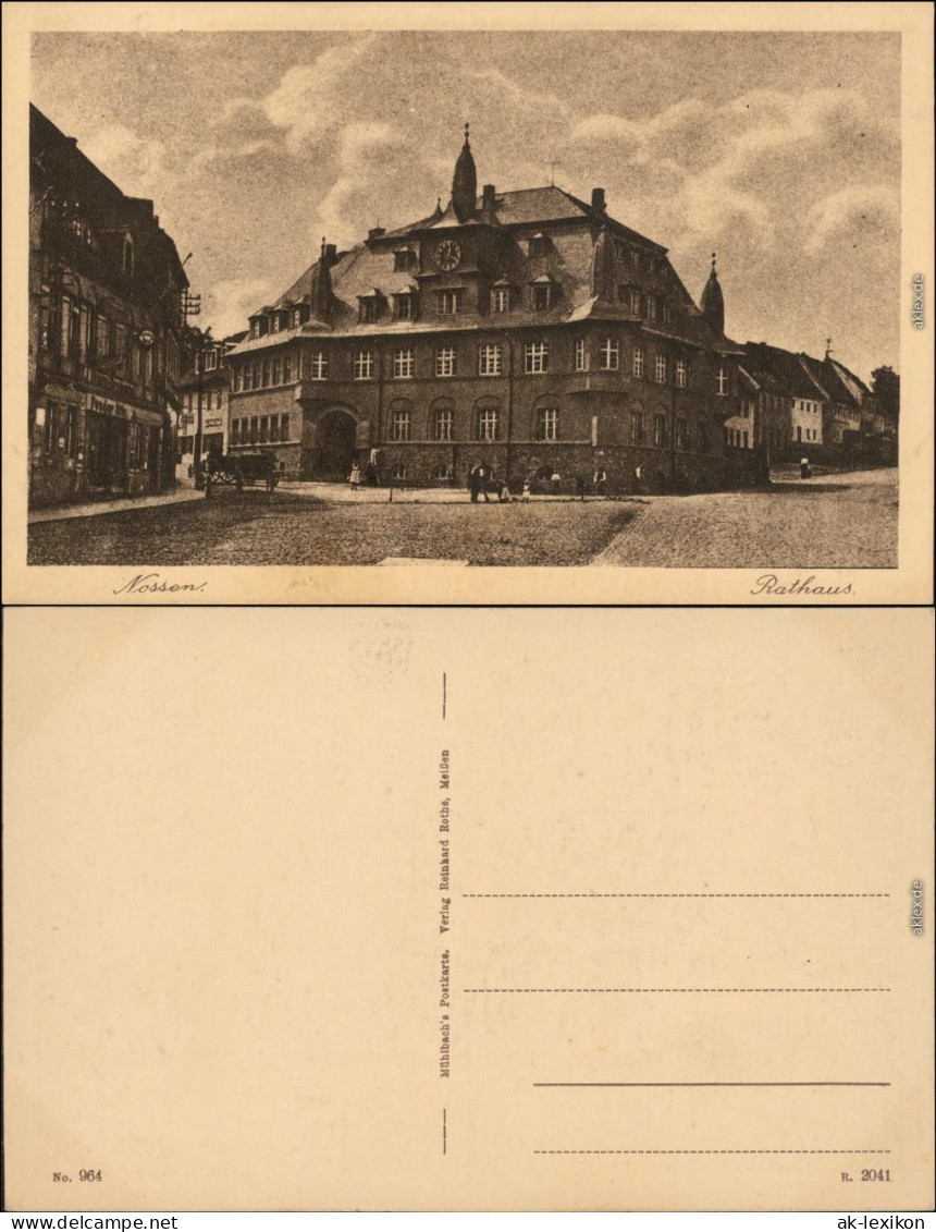 Ansichtskarte Nossen Gasthaus, Straße, Rathaus 1928  - Nossen