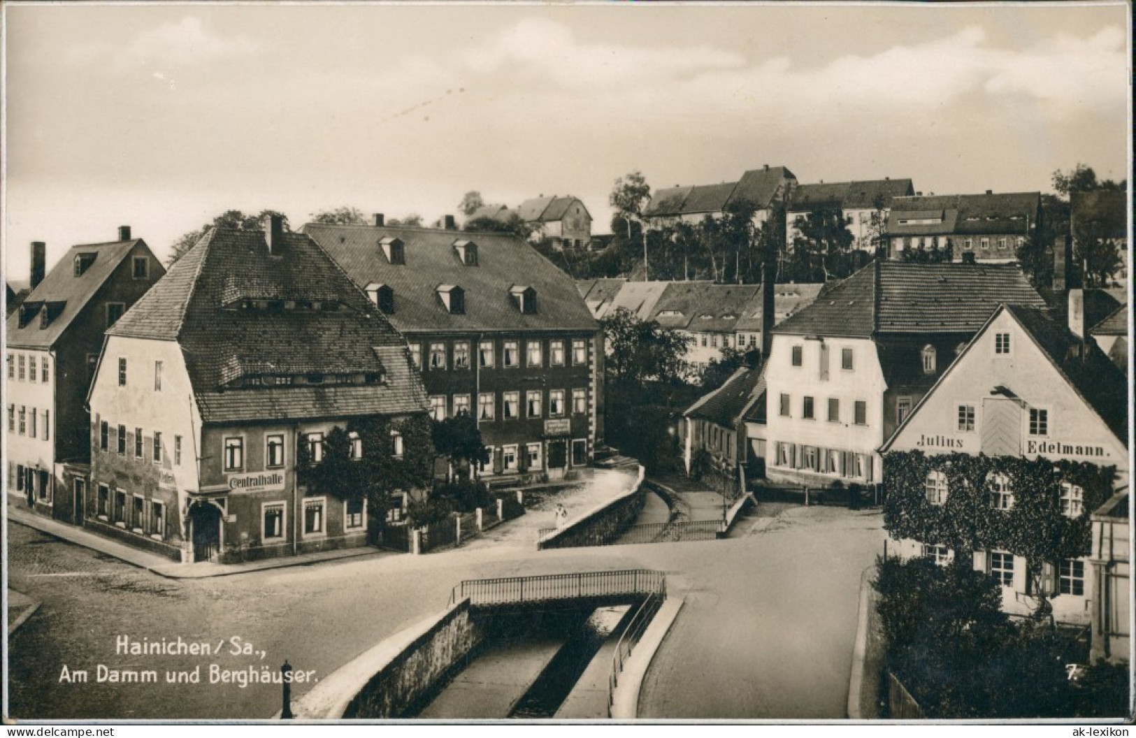 Ansichtskarte Hainichen Am Damm Und Berghäuser 1928 - Hainichen