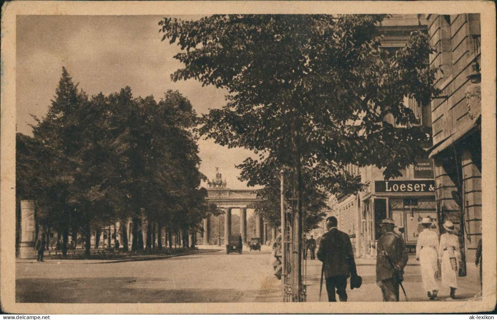 Ansichtskarte Mitte-Berlin Brandenburger Tor, Belebt Geschäfte Loeser 1922 - Porte De Brandebourg