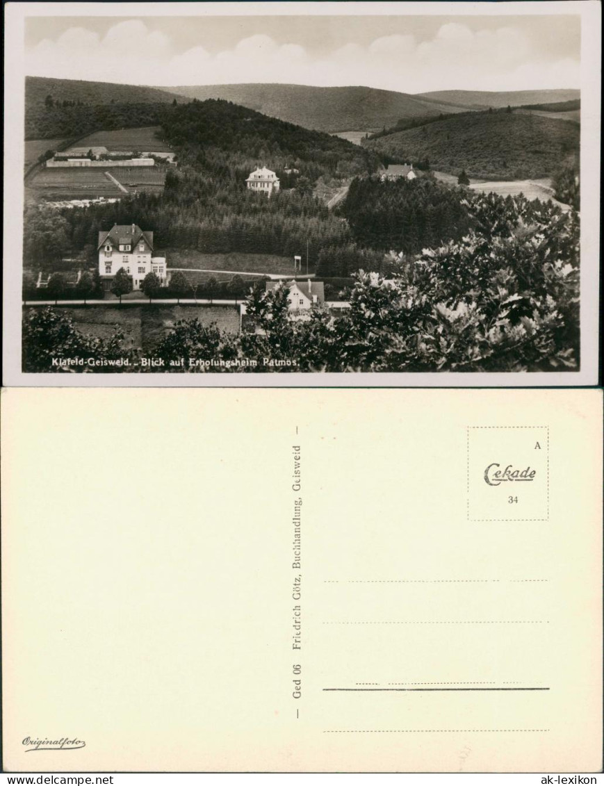 Ansichtskarte Geisweid-Siegen Klafeld Erholungsheim Patmos 1932 - Siegen