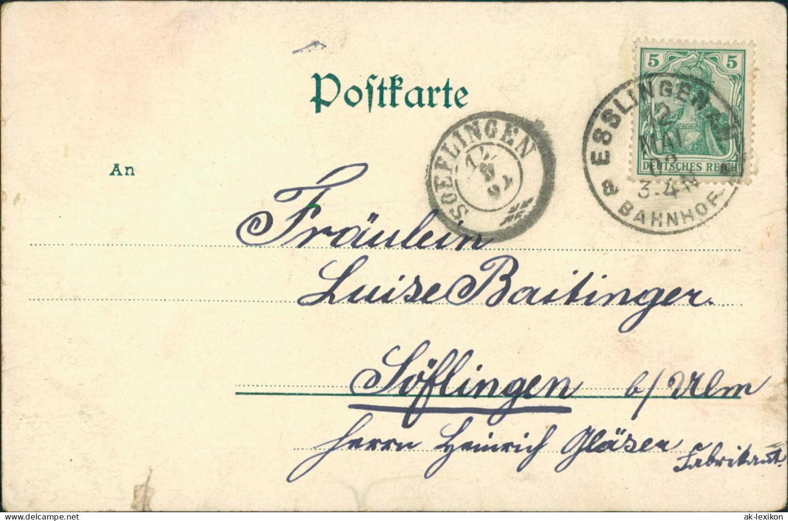 Ansichtskarte Göppingen Im Oberholz 1904 - Goeppingen