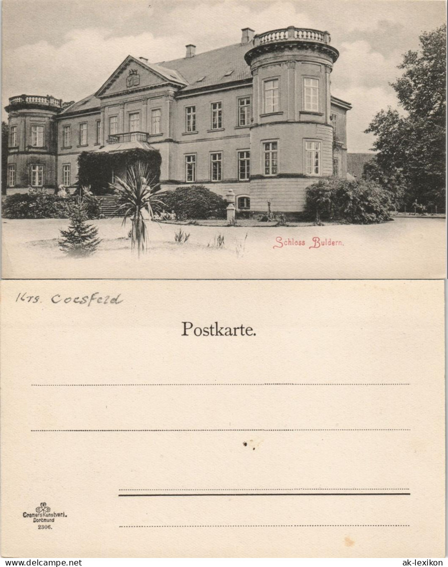 Buldern-Dülmen Schloss BULDERN Außenansicht Region Coesfeld 1900 - Dülmen