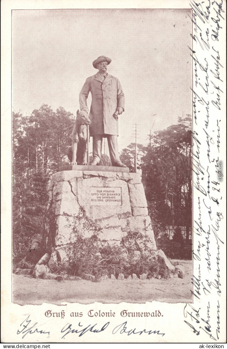 Ansichtskarte Grunewald-Berlin Otto Von Bismarck Denkmal 1907 - Grunewald