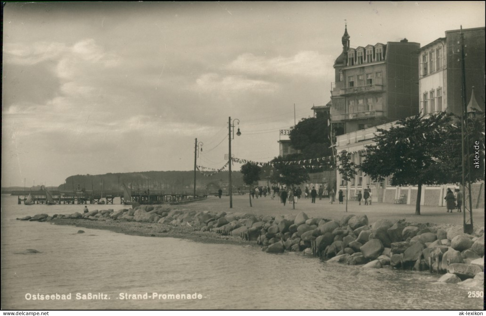 Ansichtskarte Sassnitz Saßnitz Straßenpartie - Strandpromenade 1928  - Sassnitz