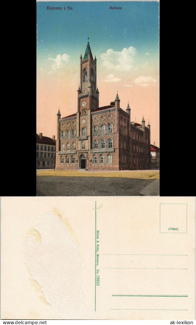 Ansichtskarte Kamenz Kamjenc Partie Am Rathaus 1913 - Kamenz