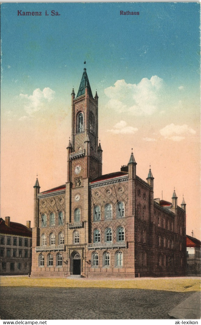 Ansichtskarte Kamenz Kamjenc Partie Am Rathaus 1913 - Kamenz