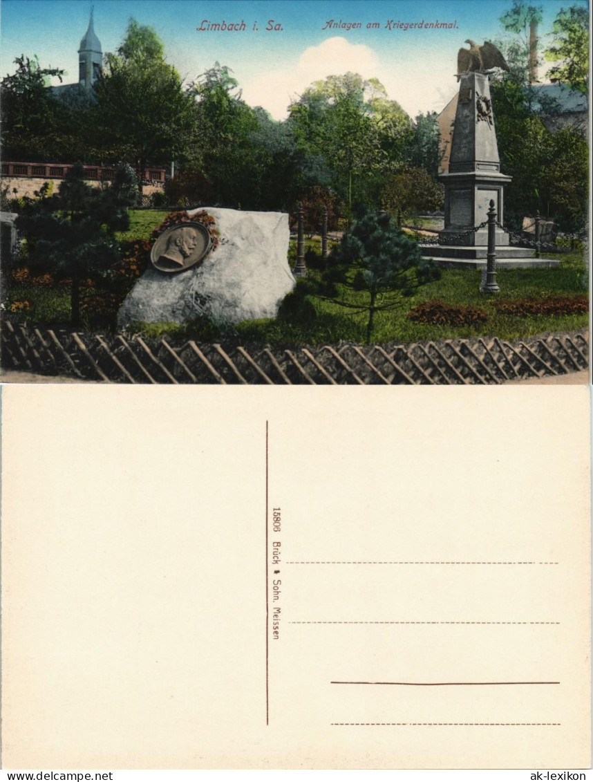 Ansichtskarte Limbach-Limbach-Oberfrohna Partie Am Kriegerdenkmal 1912 - Limbach-Oberfrohna