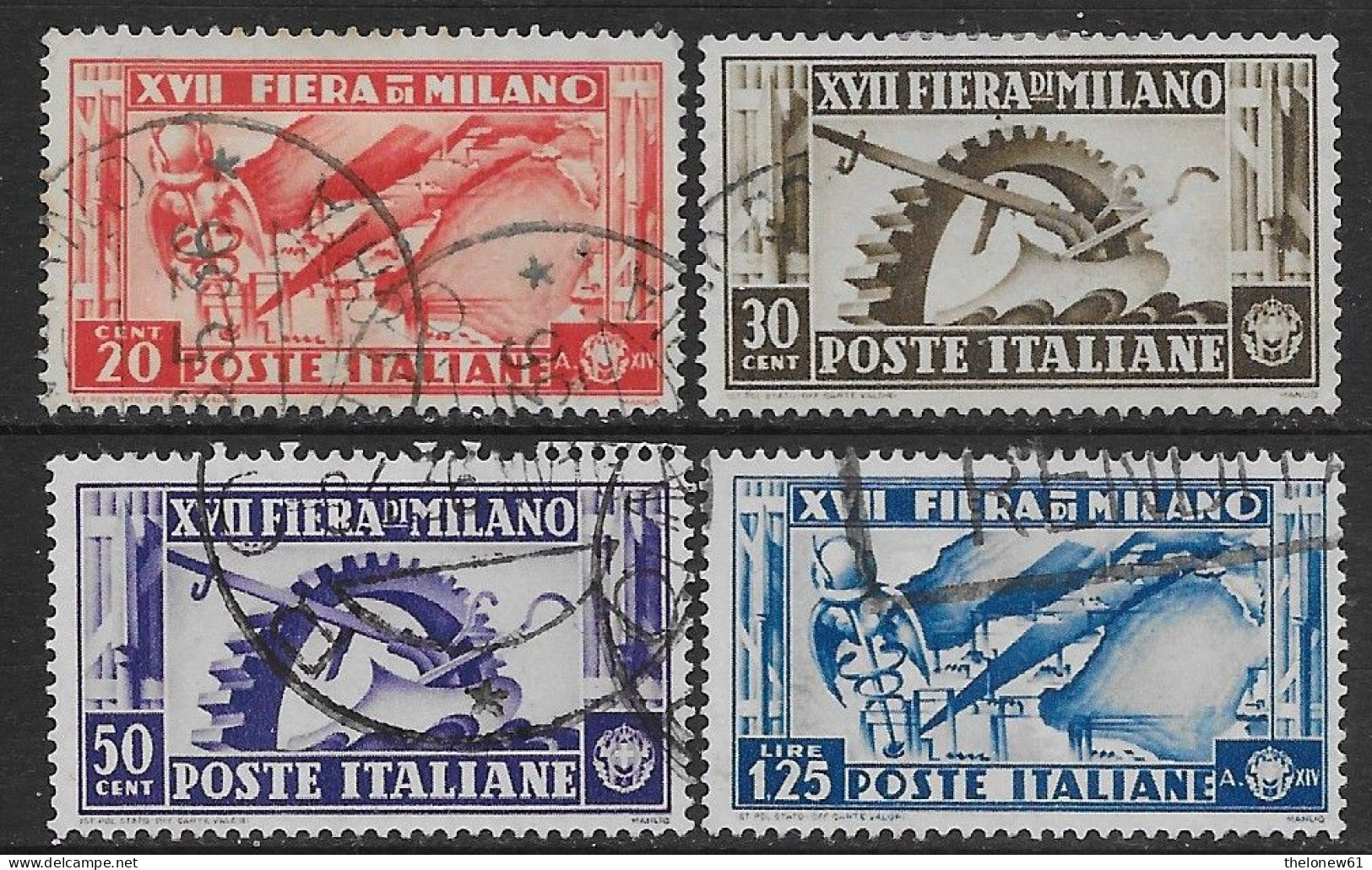 Italia Italy 1936 Regno Fiera Di Milano Sa N.394-397 Completa US - Used