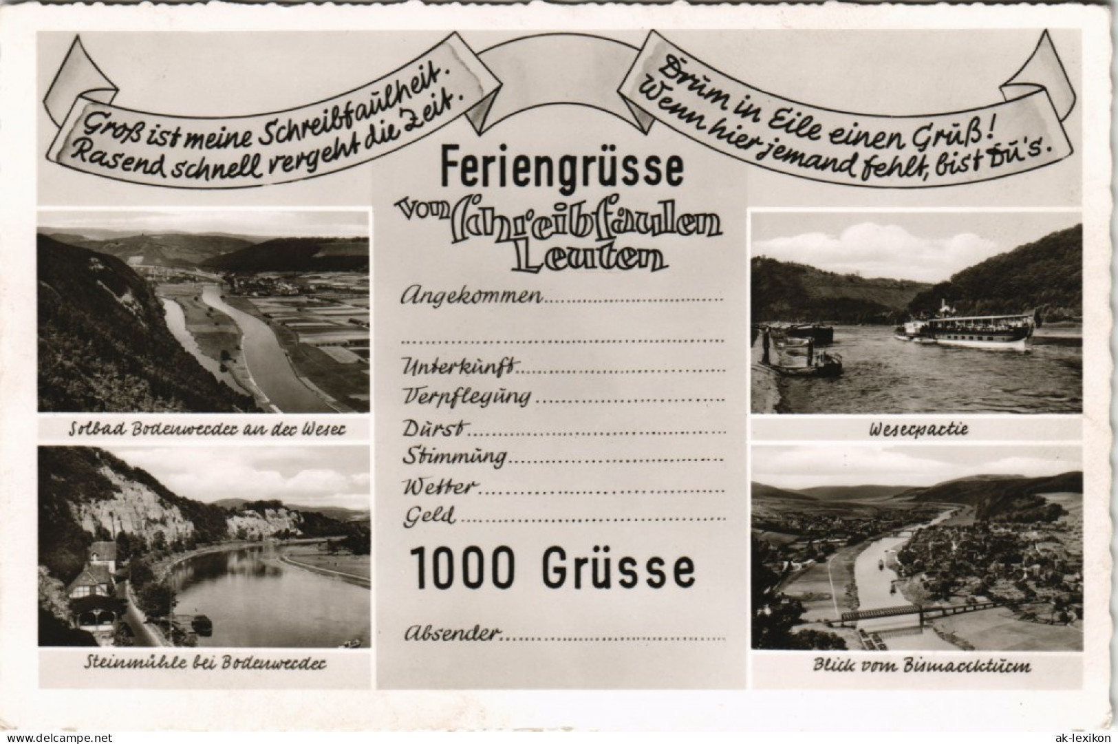 Ansichtskarte Bodenwerder Stadt, Weserpartie 1963 - Bodenwerder
