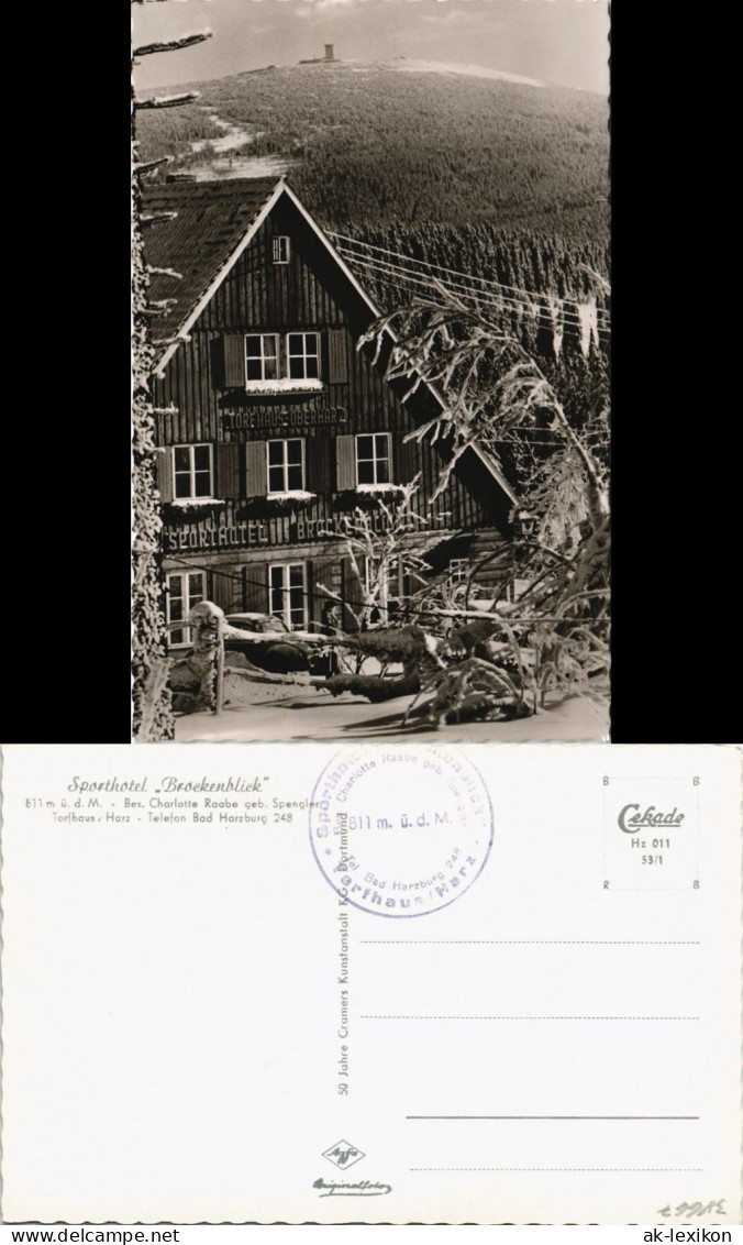 Ansichtskarte Torfhaus (Harz)-Altenau Sporthotel Brockenblick Im Winter 1953 - Altenau