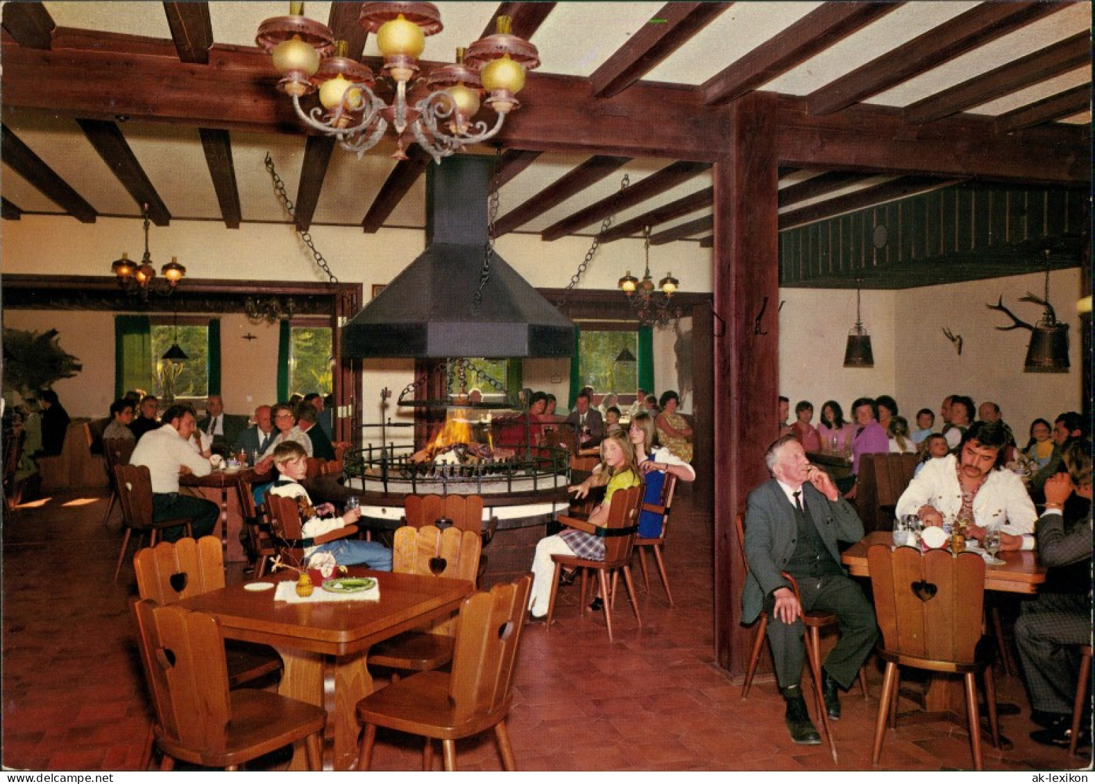Ansichtskarte Prüm Blockhaus Restaurant Innen Schnee-Eifel 1978 - Prüm
