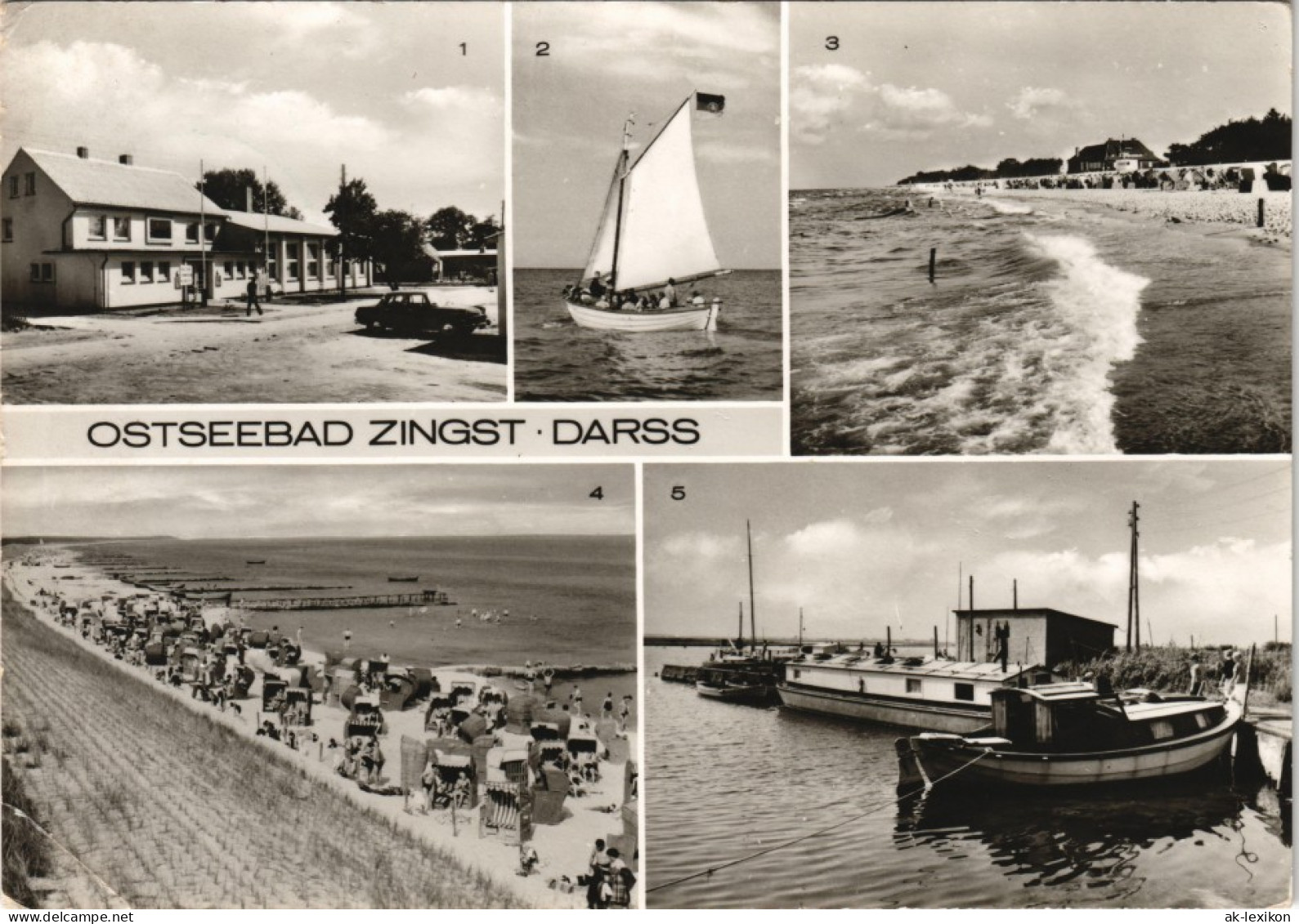 Zingst DDR Mehrbild-AK Mit Erholungsheim Stranddistel, Segelboot Uvm. 1977 - Zingst