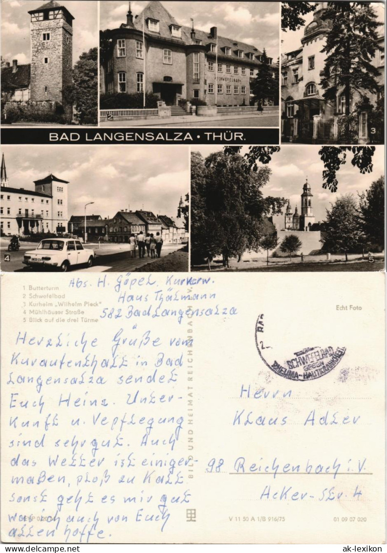 Bad Langensalza DDR AK Stadtteilansichten Ua. Butter-Turm, Kurheim Uvm. 1975 - Bad Langensalza