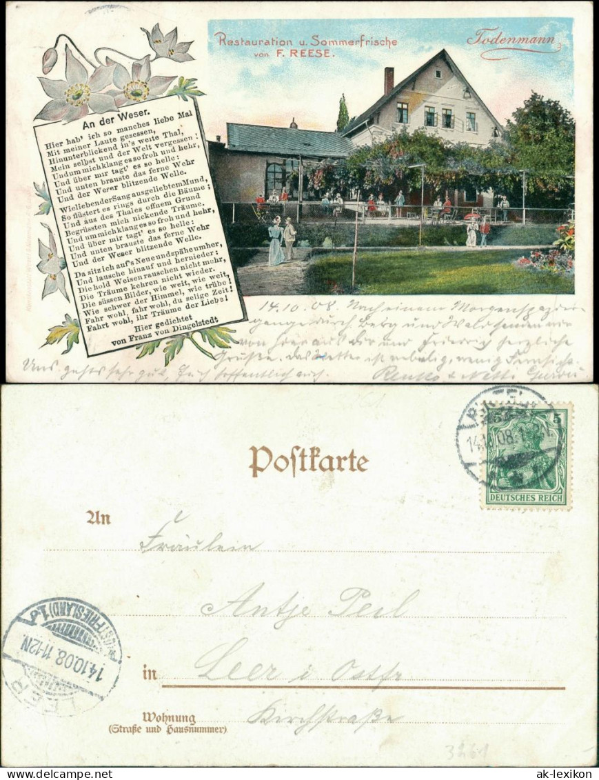 Ansichtskarte Todenmann-Rinteln Restauration V. F.Reese 1908 - Rinteln