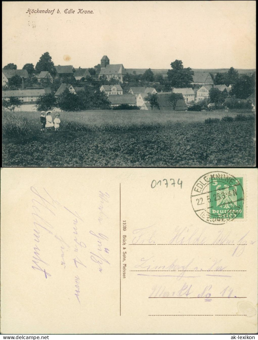 Ansichtskarte Höckendorf-Klingenberg (Sachsen) Stadtpartie 1925 - Klingenberg (Sachsen)