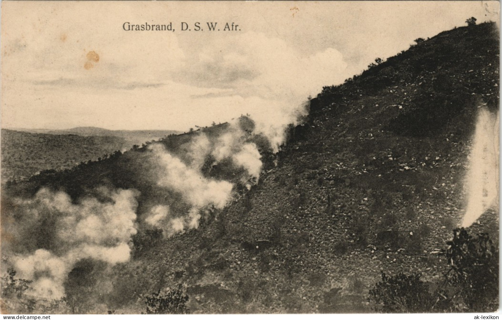 Postcard .Namibia Deutsch-Südwestafrika DSWA Kolonie Grasbrand 1909 - Namibie