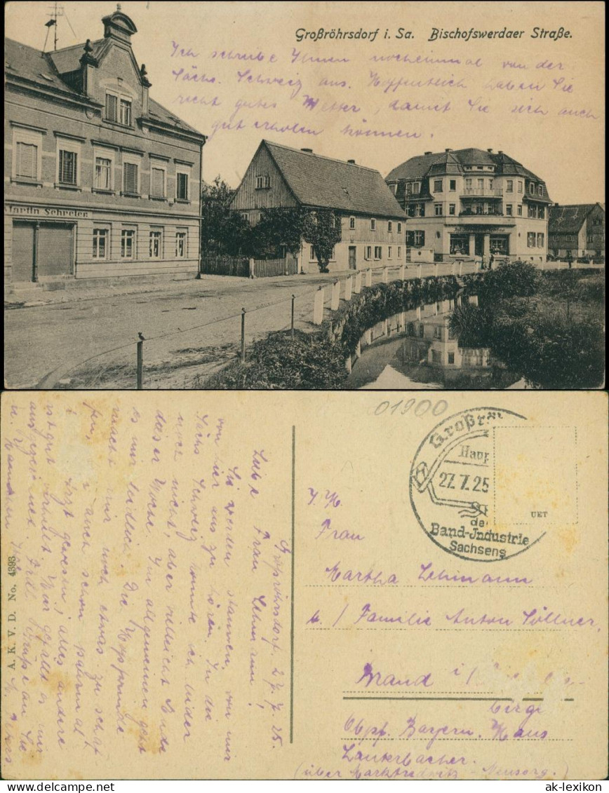 Ansichtskarte Großröhrsdorf Bischofswerdaer Straße 1916 - Grossröhrsdorf
