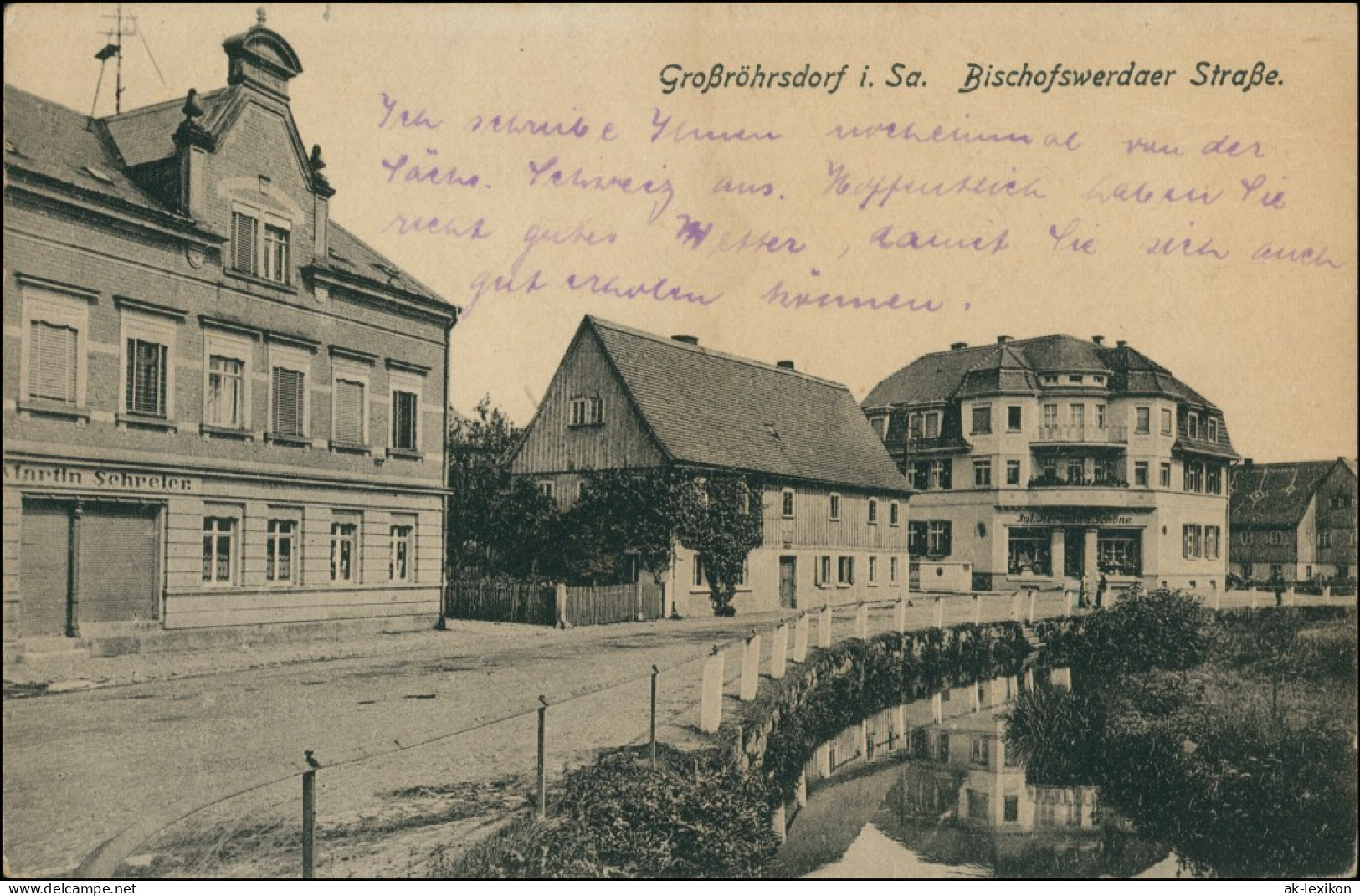 Ansichtskarte Großröhrsdorf Bischofswerdaer Straße 1916 - Grossroehrsdorf