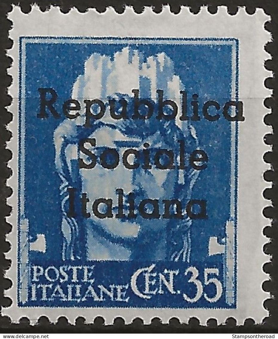 RSITE5N - 1944 RSI / Teramo, Sassone Nr. 5, Francobollo Nuovo Senza Linguella **/ - Emisiones Locales/autónomas