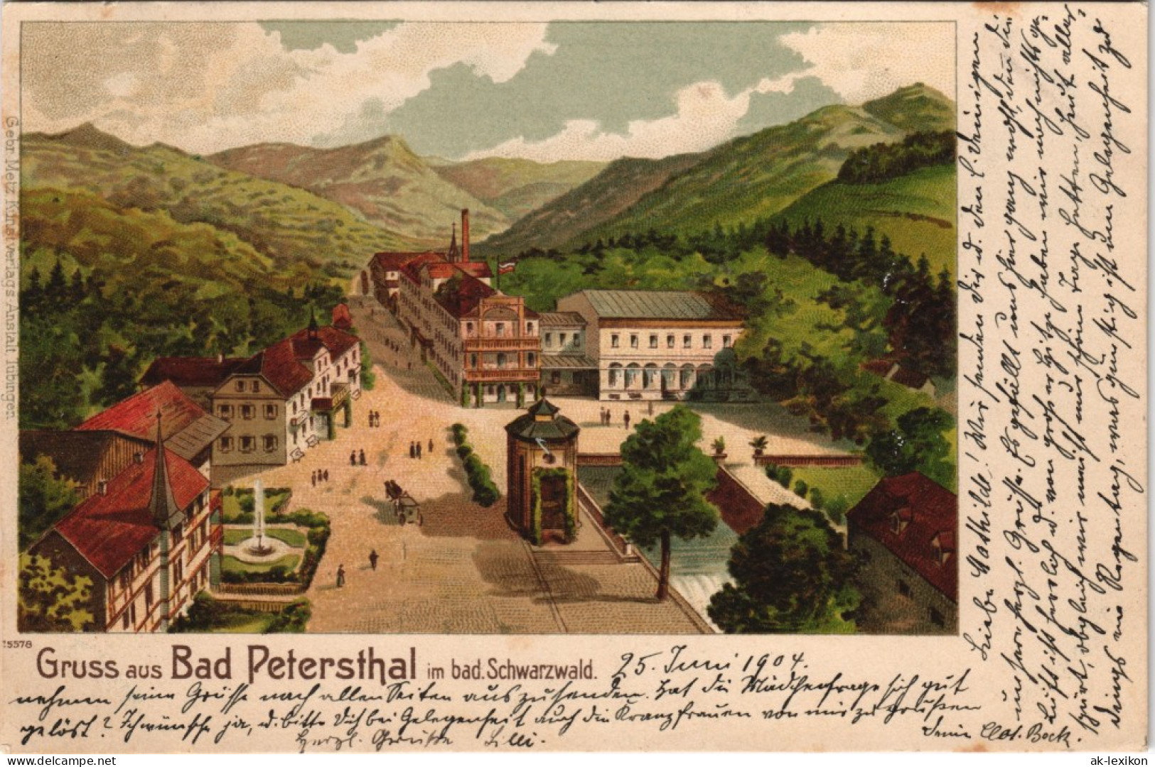 Ansichtskarte Bad Peterstal-Griesbach Litho AK - Straßenpartie 1904 - Bad Peterstal-Griesbach