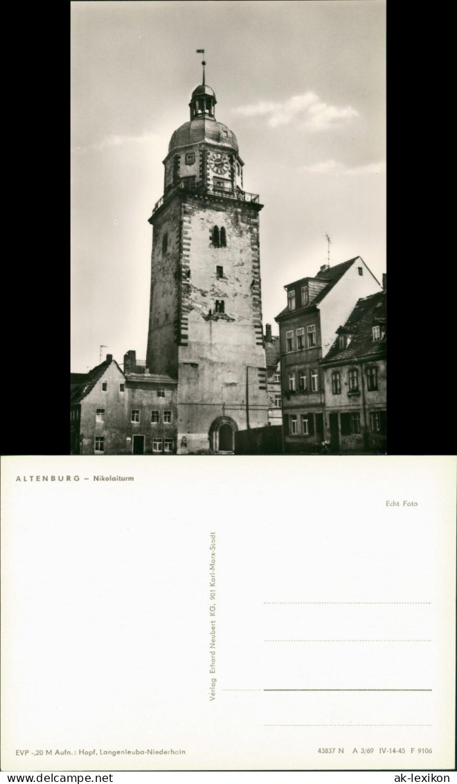 Ansichtskarte Altenburg Nikolaiturm - Platz 1969 - Altenburg