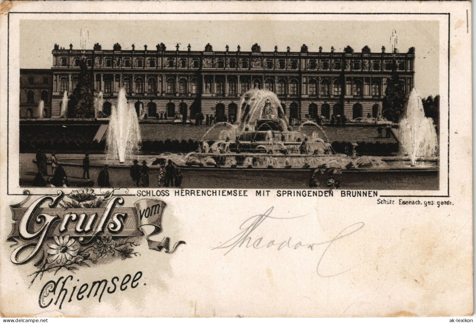 Ansichtskarte Litho AK Chiemsee Herrenchiemsee / Herreninsel Mit Schloss 1909 - Chiemgauer Alpen