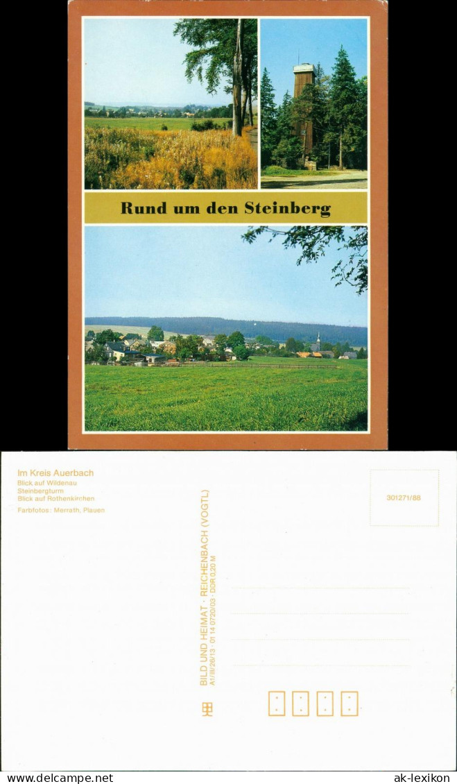 Ansichtskarte Auerbach (Vogtland) Wildenau, Steinbergturm, Rothenkirchen 1983 - Auerbach (Vogtland)