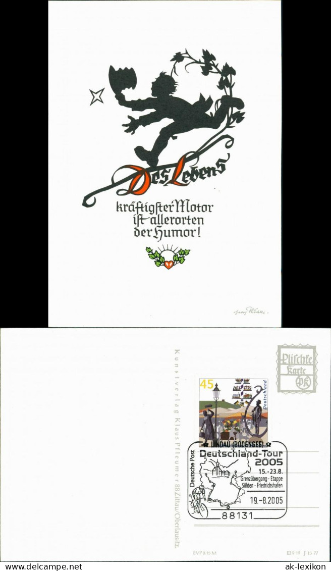 Scherenschnitt/Schattenschnitt Humor 1977 Sonderstempel Deutschland-Tour 2005 - Scherenschnitt - Silhouette