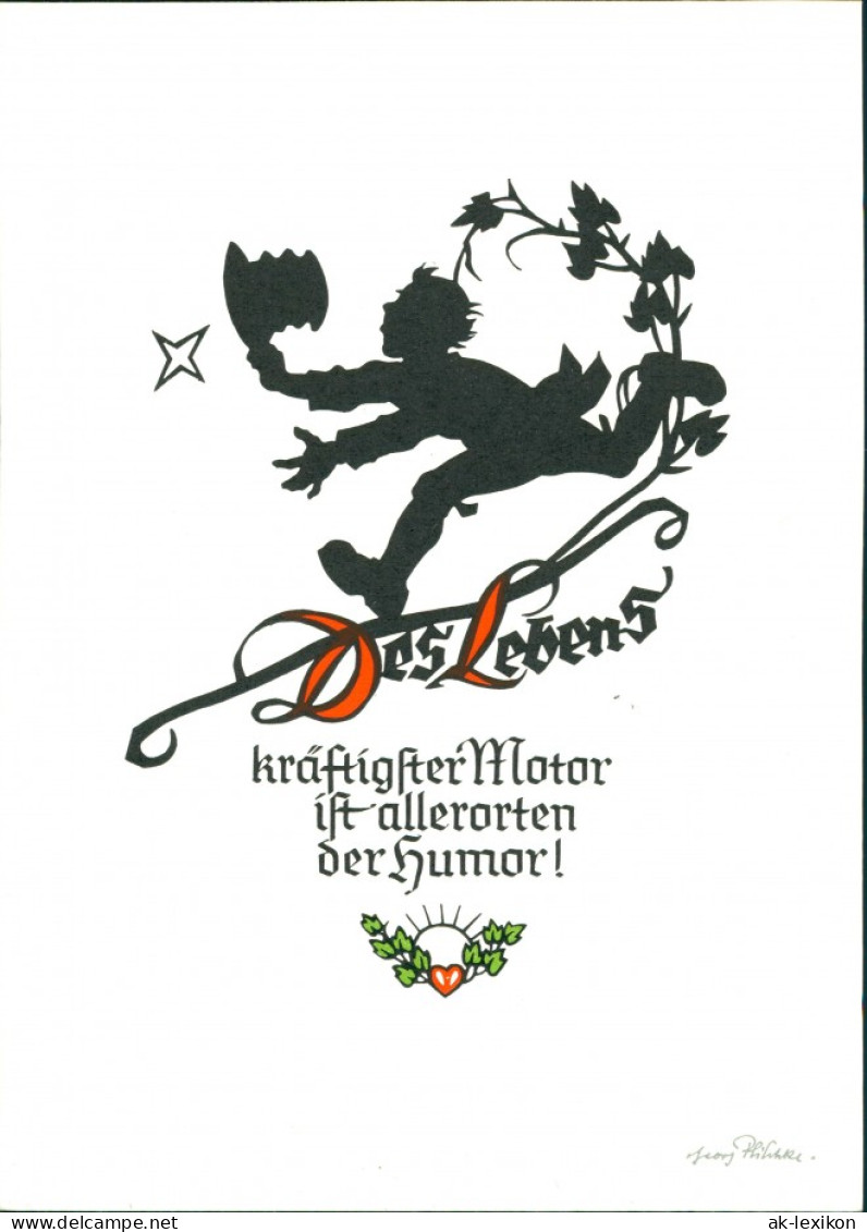 Scherenschnitt/Schattenschnitt Humor 1977 Sonderstempel Deutschland-Tour 2005 - Scherenschnitt - Silhouette