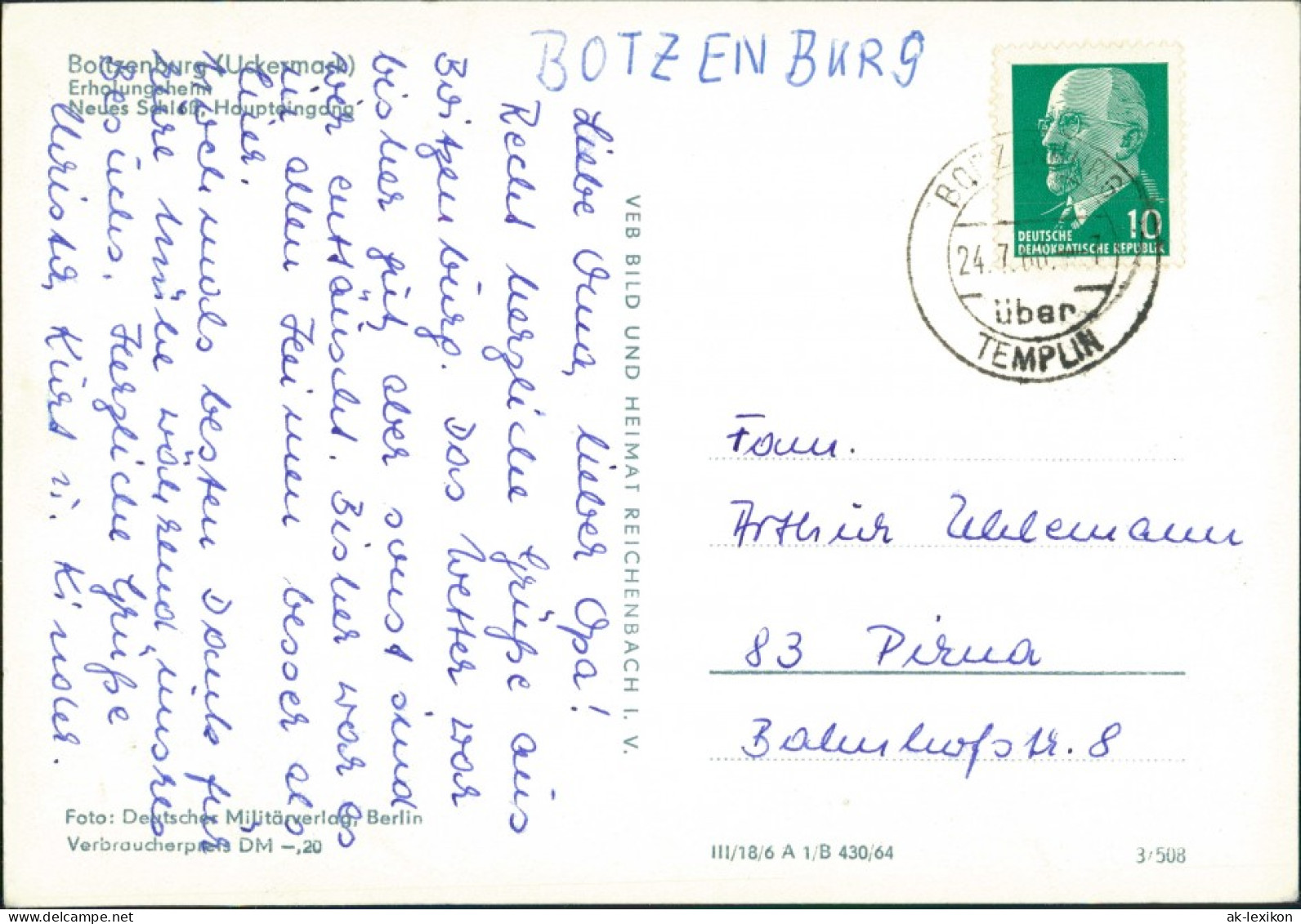 Boitzenburger Land Partie Am Erholungsheim, DDR Postkarte 1966/1964 - Boitzenburg