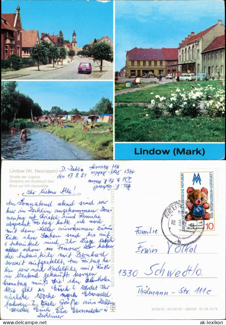 Lindow (Mark) Straße  Zeltplatz Gudelack-See, Blick Zur Ho-Gaststätte 1979/1981 - Lindow
