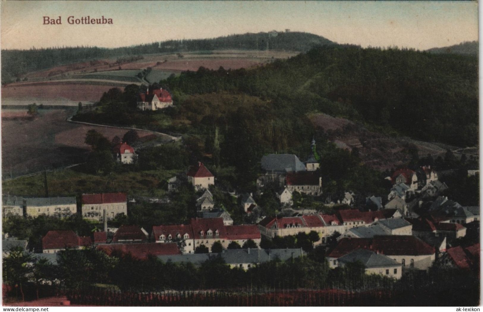 Bad Gottleuba-Bad Gottleuba-Berggießhübel Panorama  (farbig/coloriert) 1920 - Bad Gottleuba-Berggiesshuebel