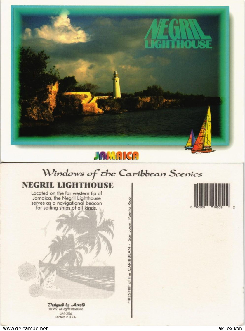 Postcard Negril LIGHTHOUSE Leuchtturm Jamaica Jamaika Karibik 1997 - Jamaica