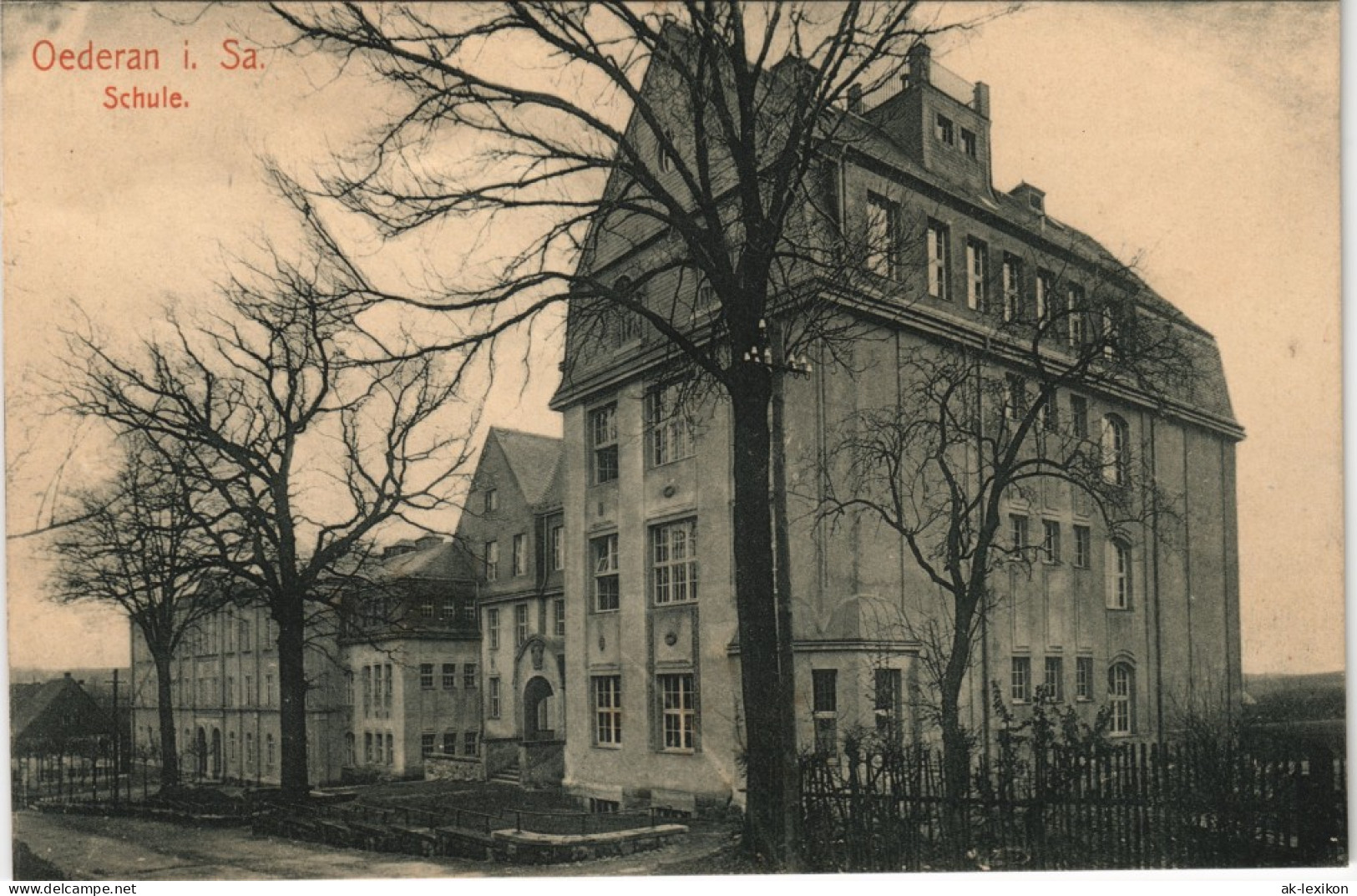 Ansichtskarte Oederan Partie An Der Schule 1913 - Oederan