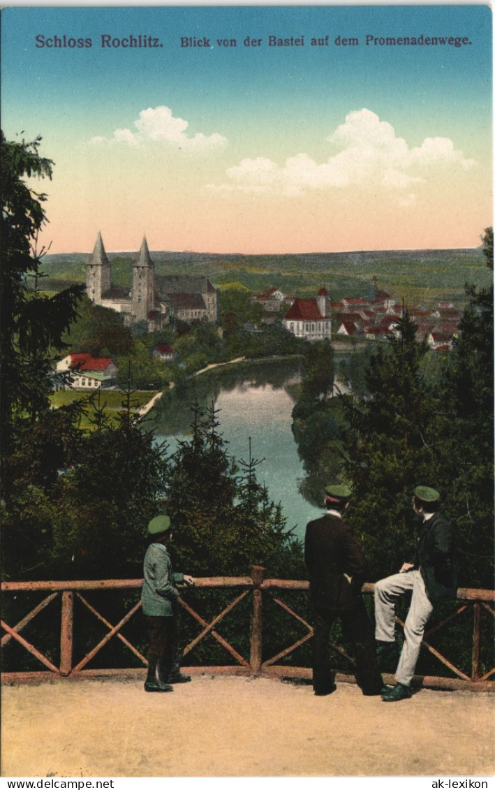 Ansichtskarte Rochlitz Blick Von Der Bastei Auf Dem Promenadenwege. 1913 - Rochlitz