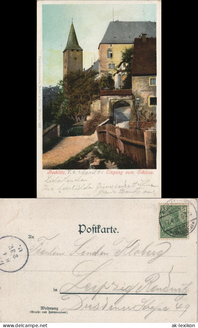 Ansichtskarte Rochlitz Eingang Schloss 1901 - Rochlitz