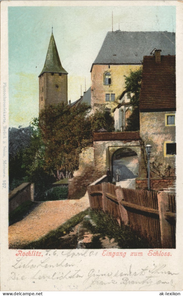 Ansichtskarte Rochlitz Eingang Schloss 1901 - Rochlitz