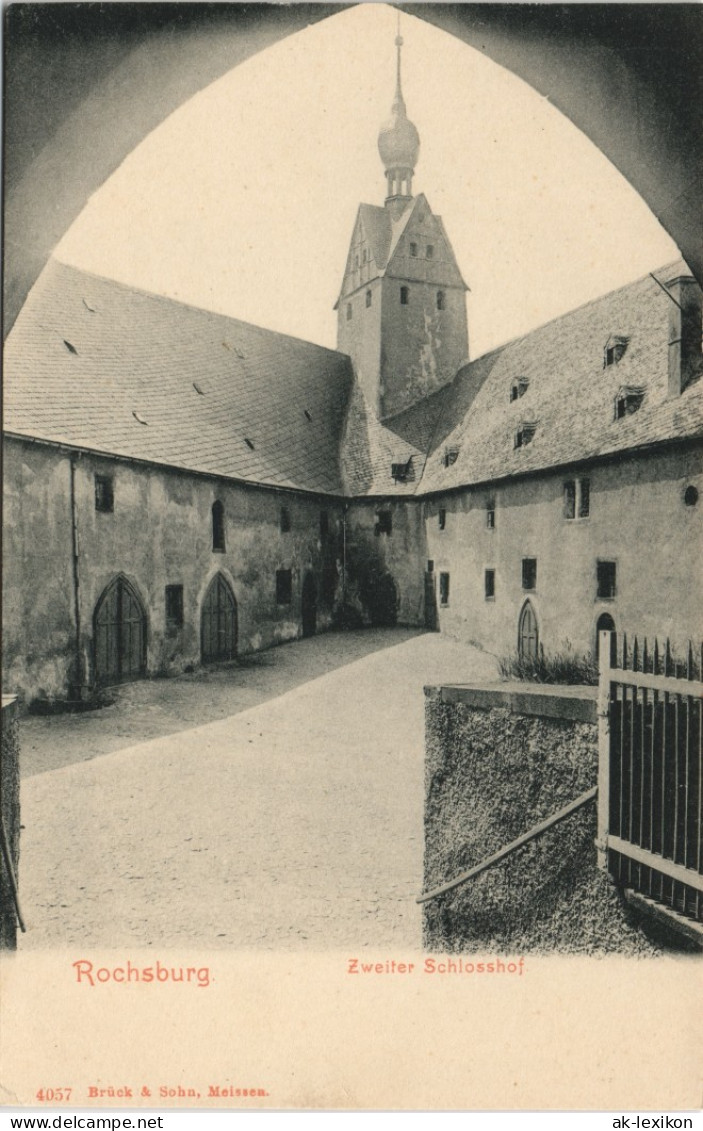 Ansichtskarte Rochsburg-Lunzenau Schloss Rochsburg - Zweiter Schlosshof 1908 - Lunzenau