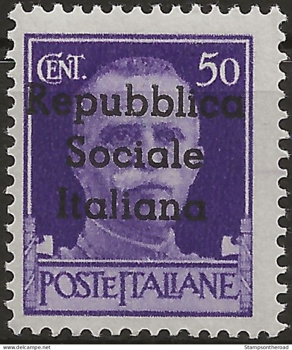 RSITE6N - 1944 RSI / Teramo, Sassone Nr. 6, Francobollo Nuovo Senza Linguella **/ - Emissions Locales/autonomes