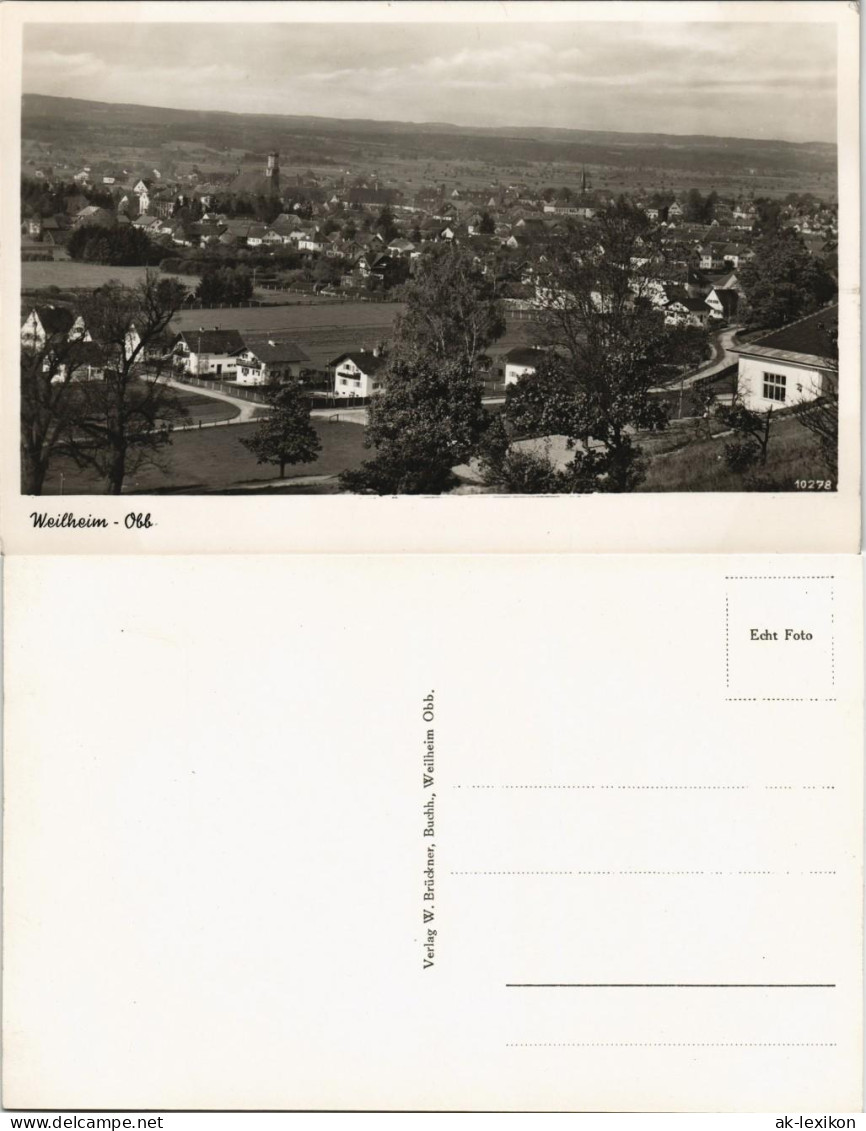 Ansichtskarte Weilheim (Oberbayern) Panorama Gesamtansicht 1940 - Weilheim